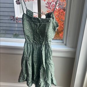 Elegant Green Floral Mini Dress